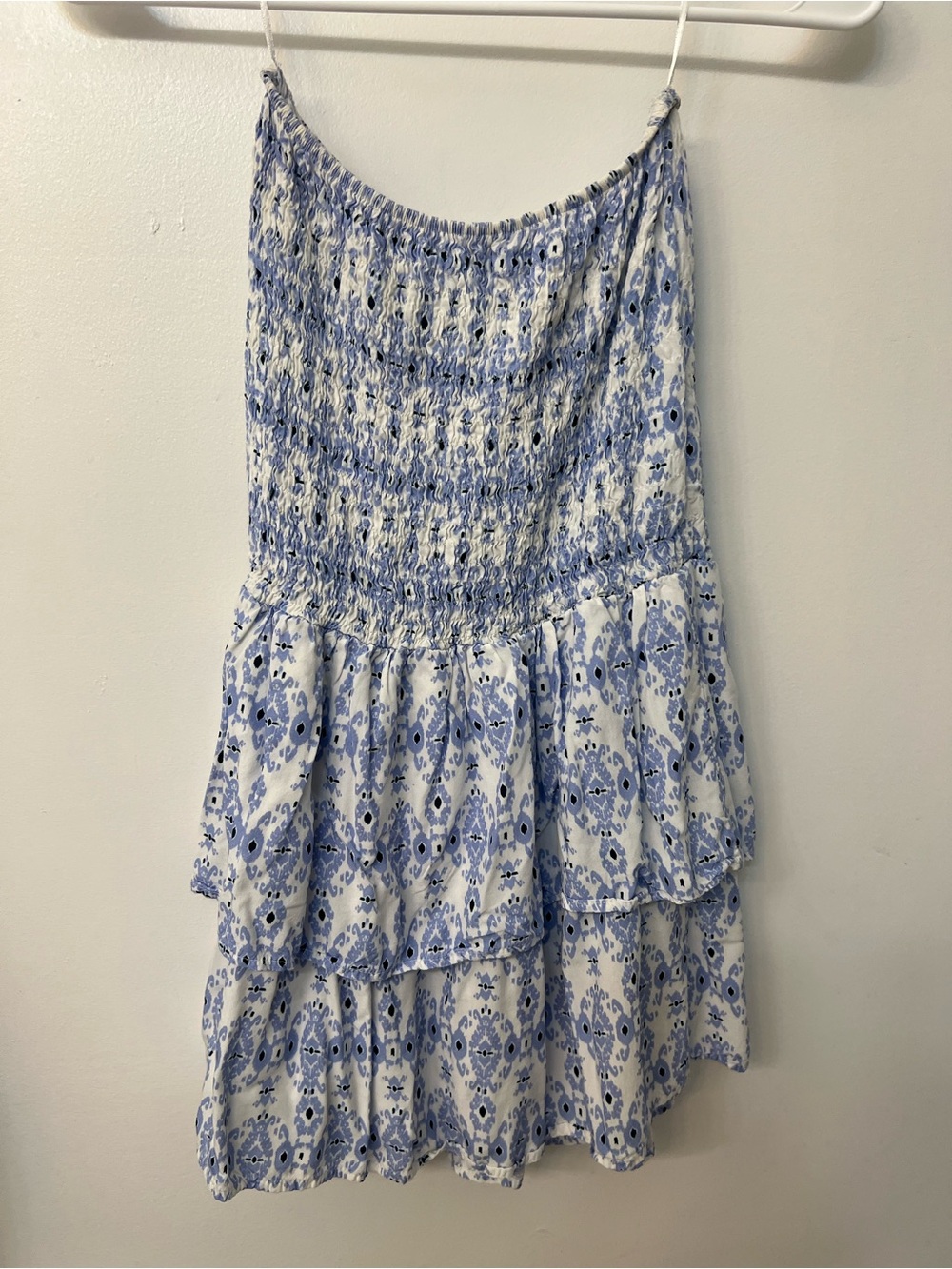 Light Blue Floral Tiered Mini dress - Subdued